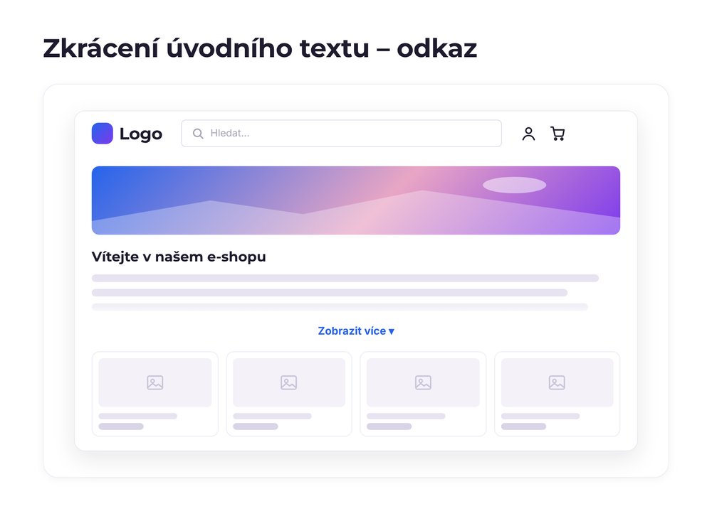 Zkrácení úvodního textu – varianta odkaz