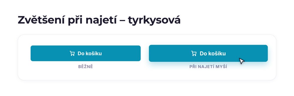 Zvětšení při najetí – varianta tyrkysová