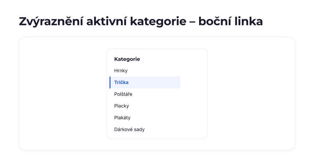 Zvýraznění aktivní kategorie – varianta boční linka