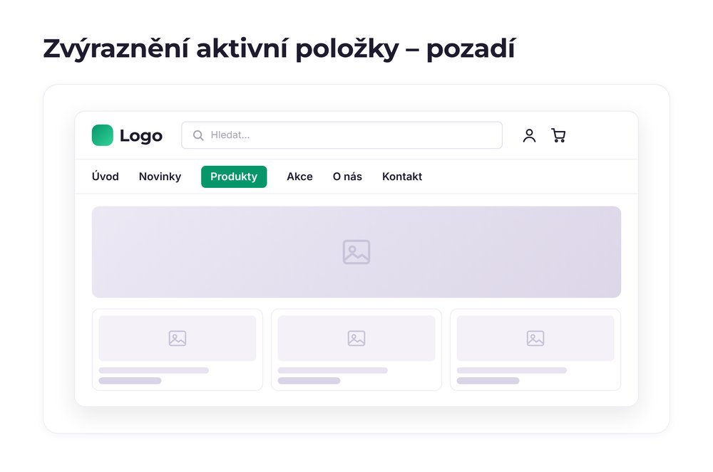 Zvýraznění aktivní položky – varianta pozadí