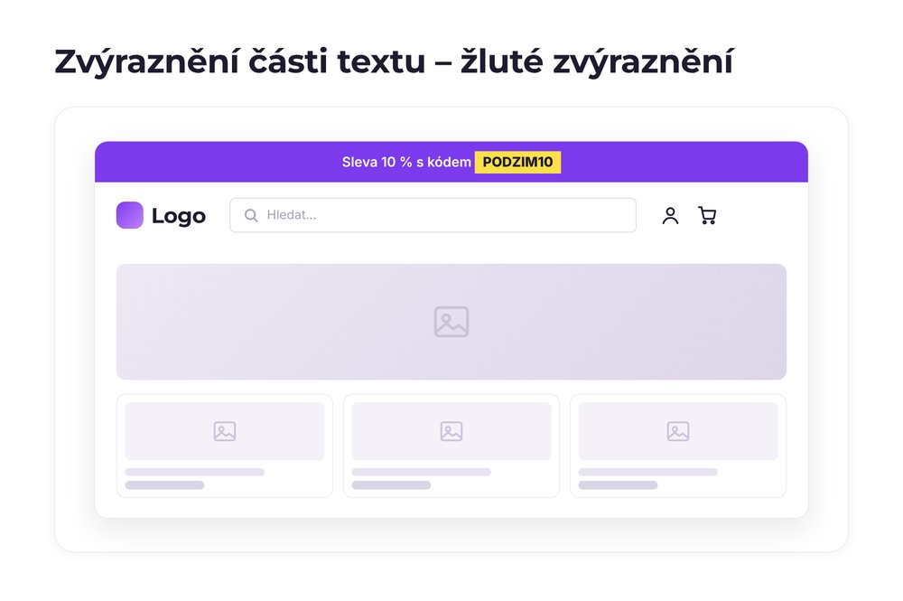 Zvýraznění části textu – varianta žluté zvýraznění