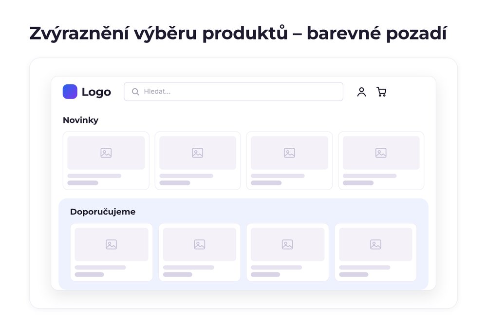 Zvýraznění výběru produktů – varianta barevné pozadí