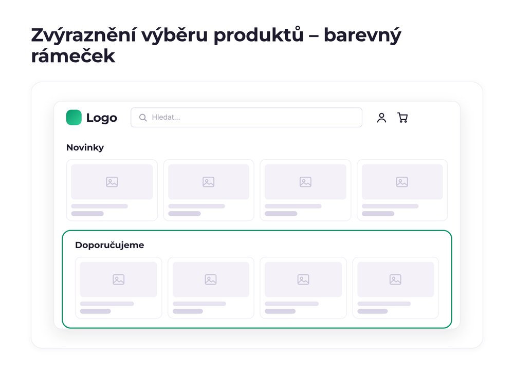Zvýraznění výběru produktů – varianta barevný rámeček