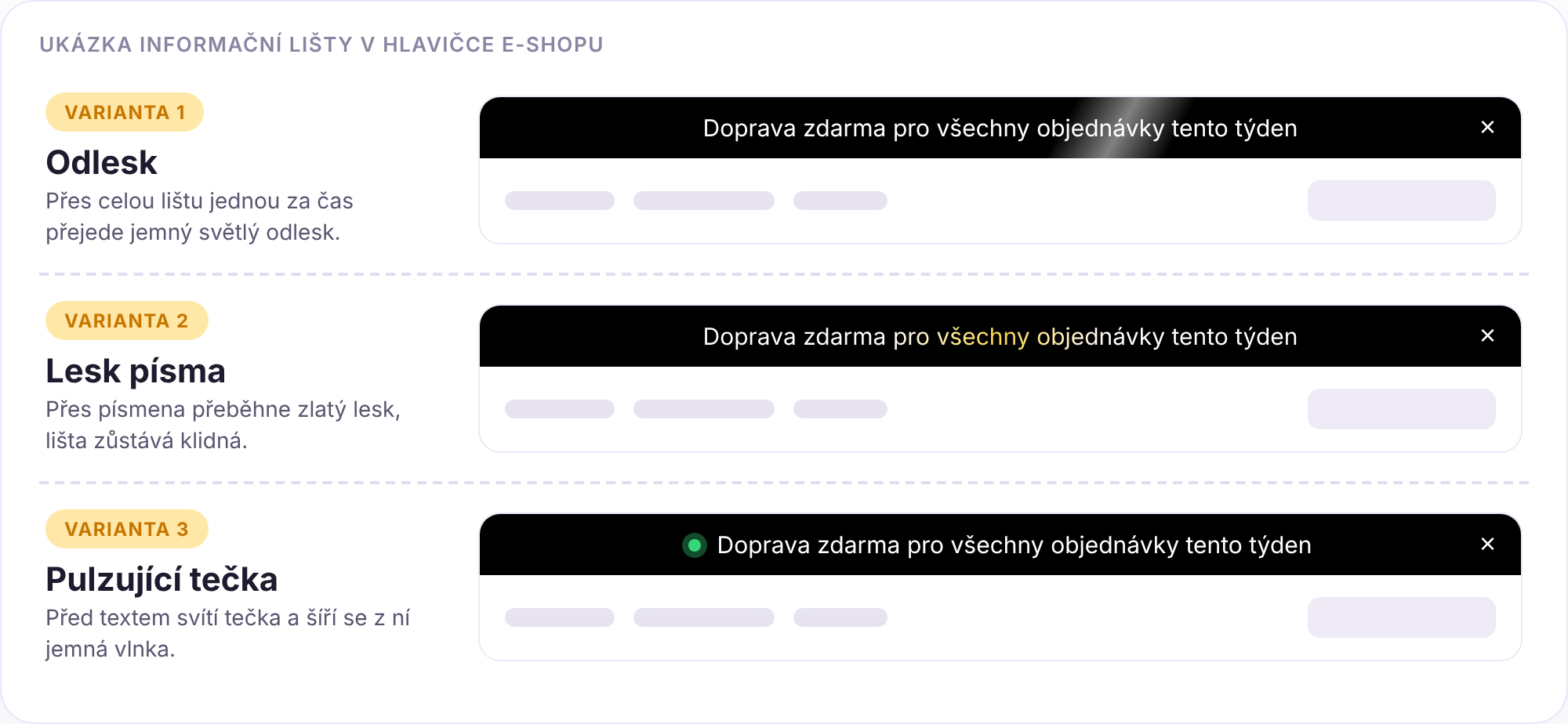 Animovaná lišta
